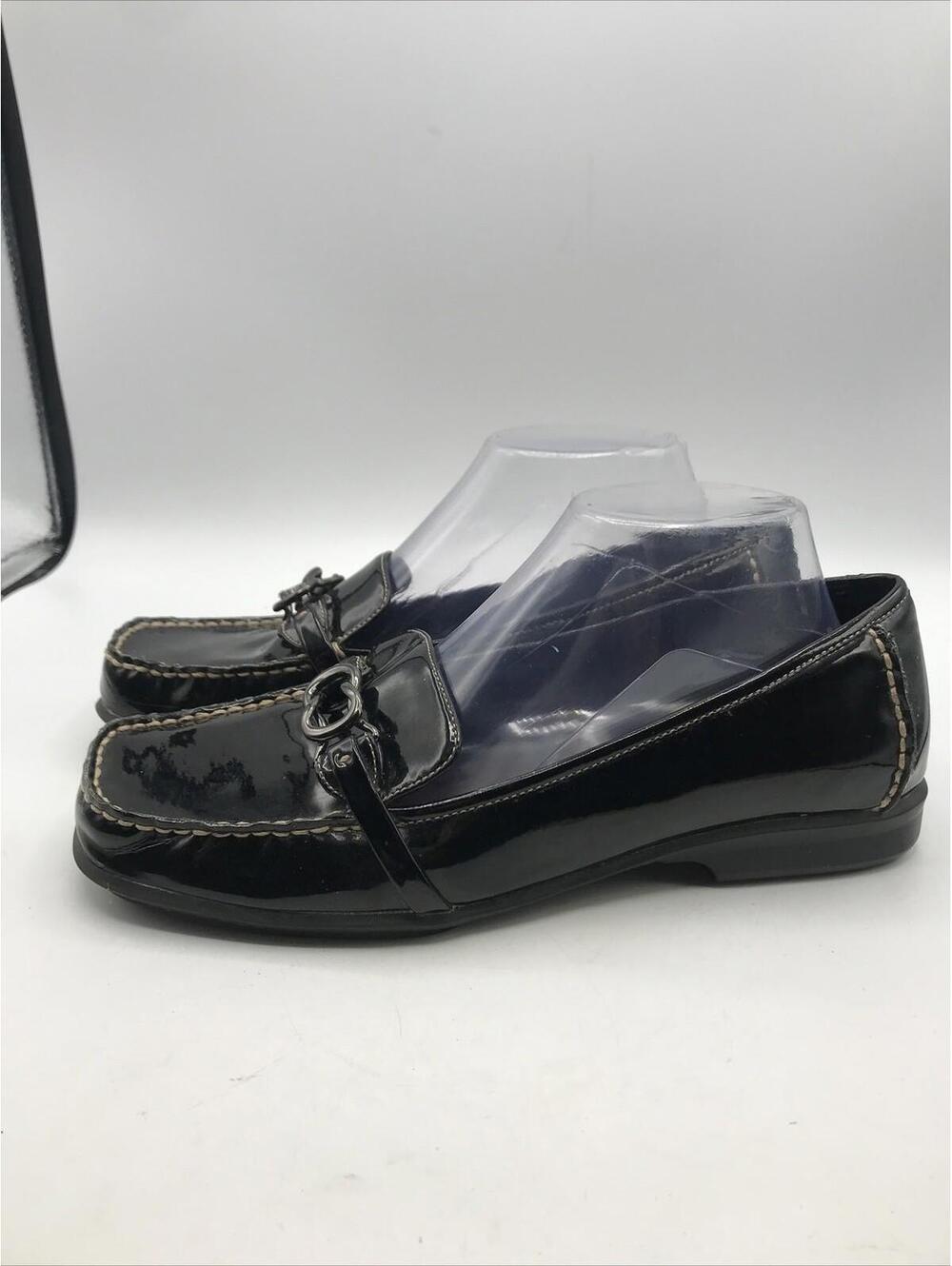 Aerosoles Loafers Shoes Women Black Size 9.5 Patent Leather Slip On Casual